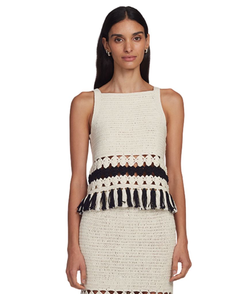 Zelda Top Ivory Black Combo