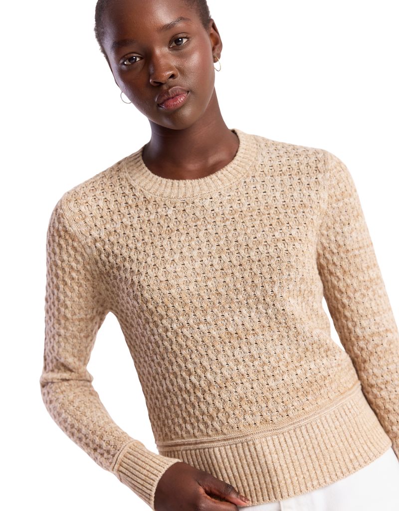 Wispr Cable Twist Yarn Crew Fawn