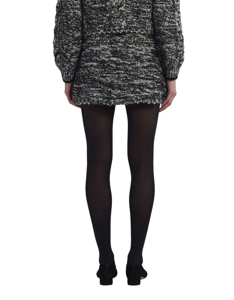 Isla Tweed Mini Skirt Ivory Black