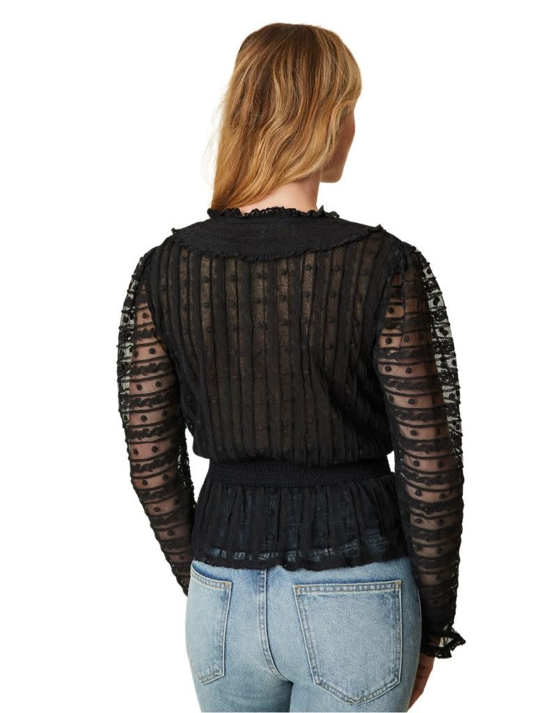 LoveShackFancy Baine Top Black back view