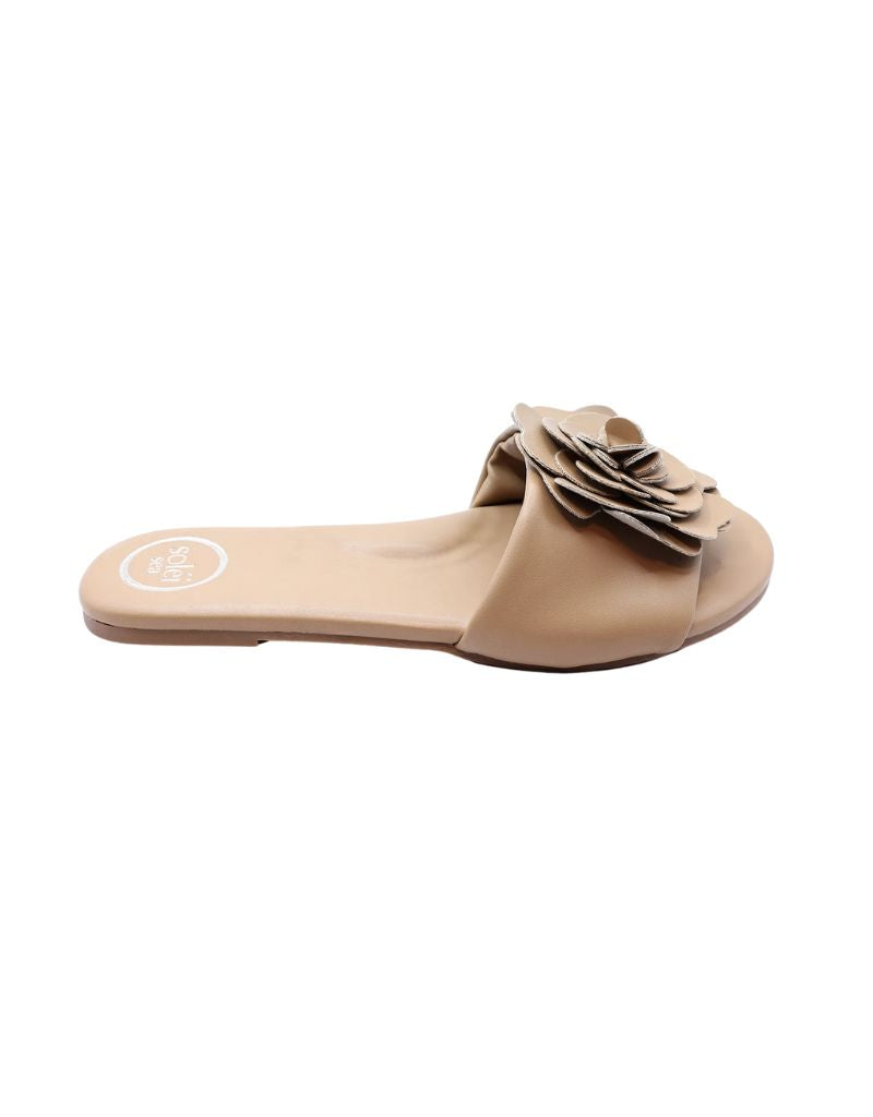 Dahlie Petal Slide Sandal Bistro
