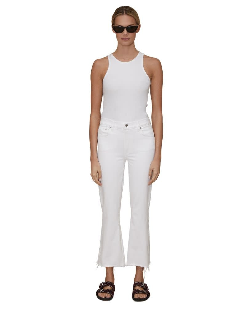 Bella Crop Flare in White