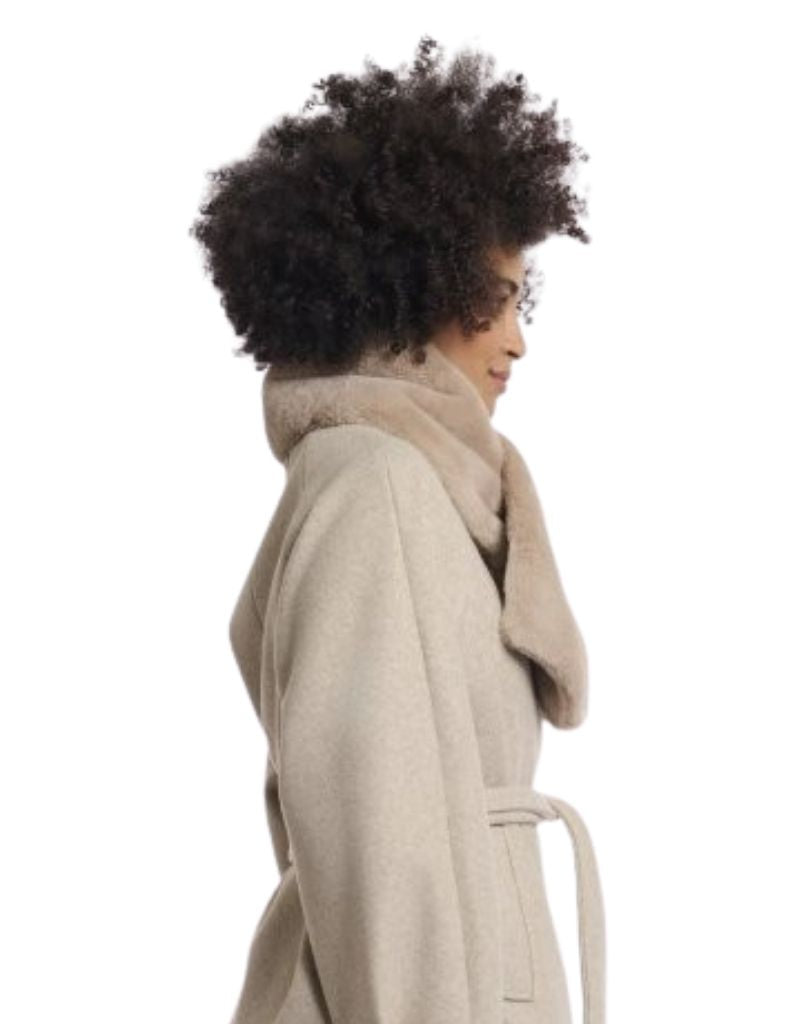 Stip Faux Fur Scarf Oat