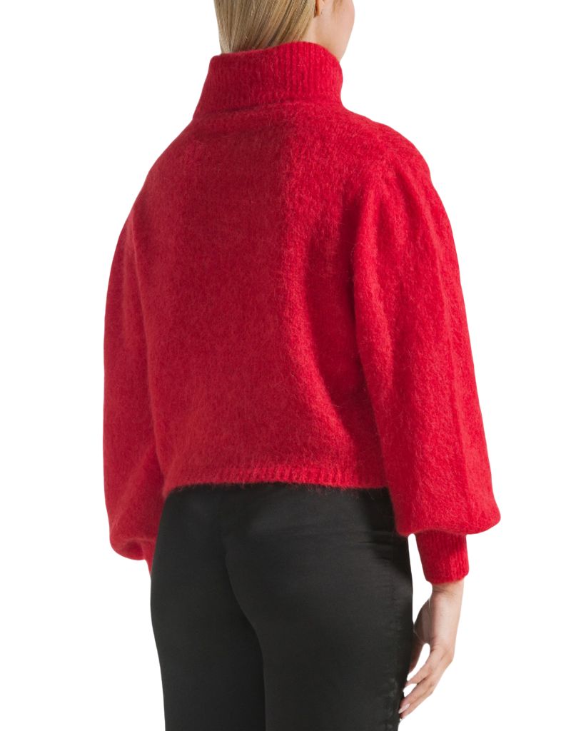 Piro Rollneck Alpaca Long Sleeves Lipstick Red