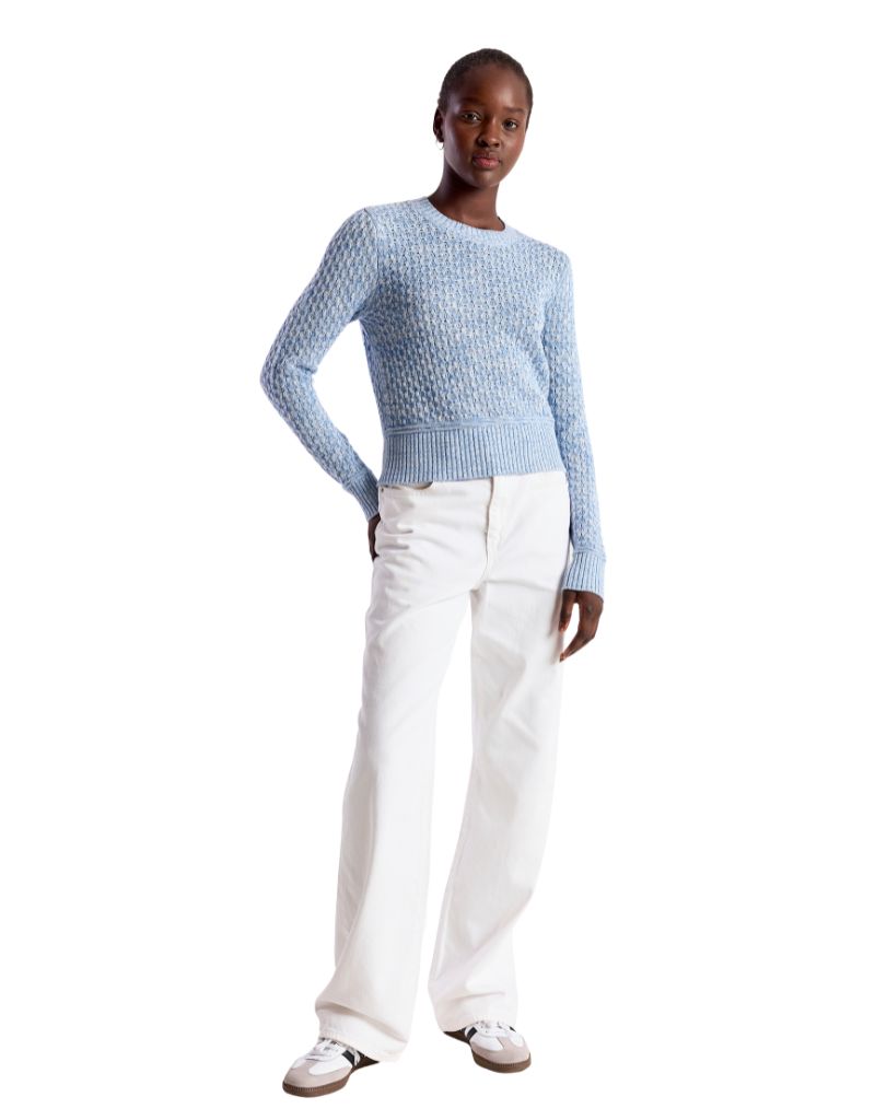Wispr Cable Twist Yarn Crew Skyline