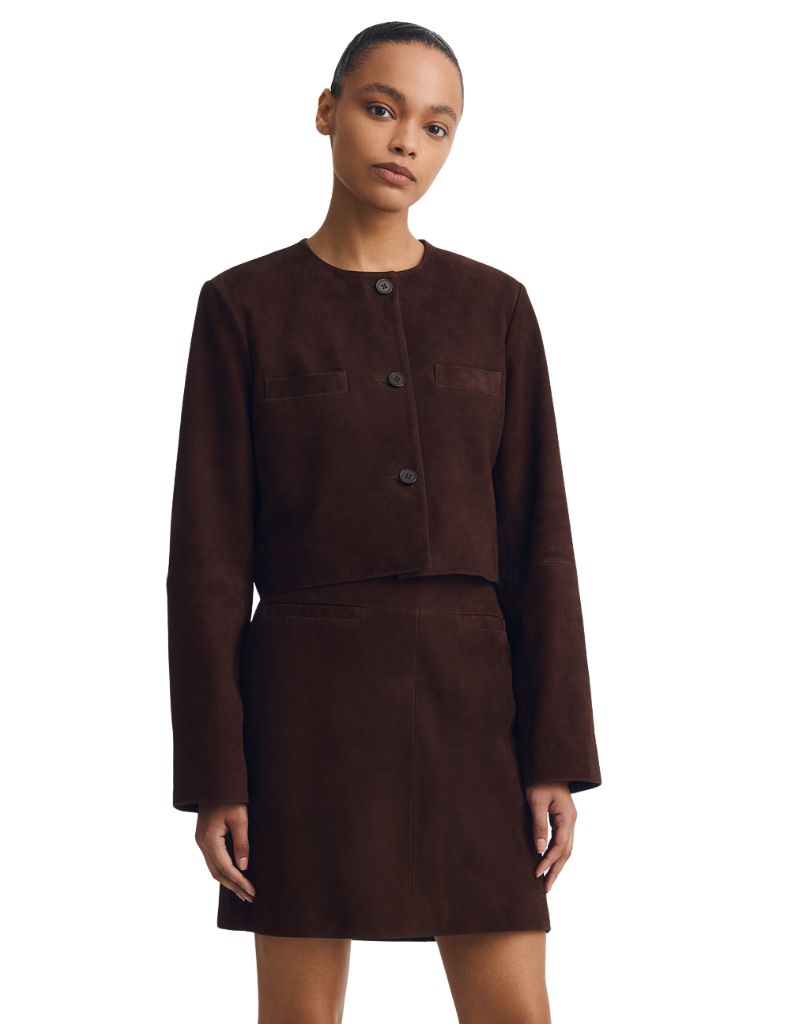 Glenda Jacket Brown Suede