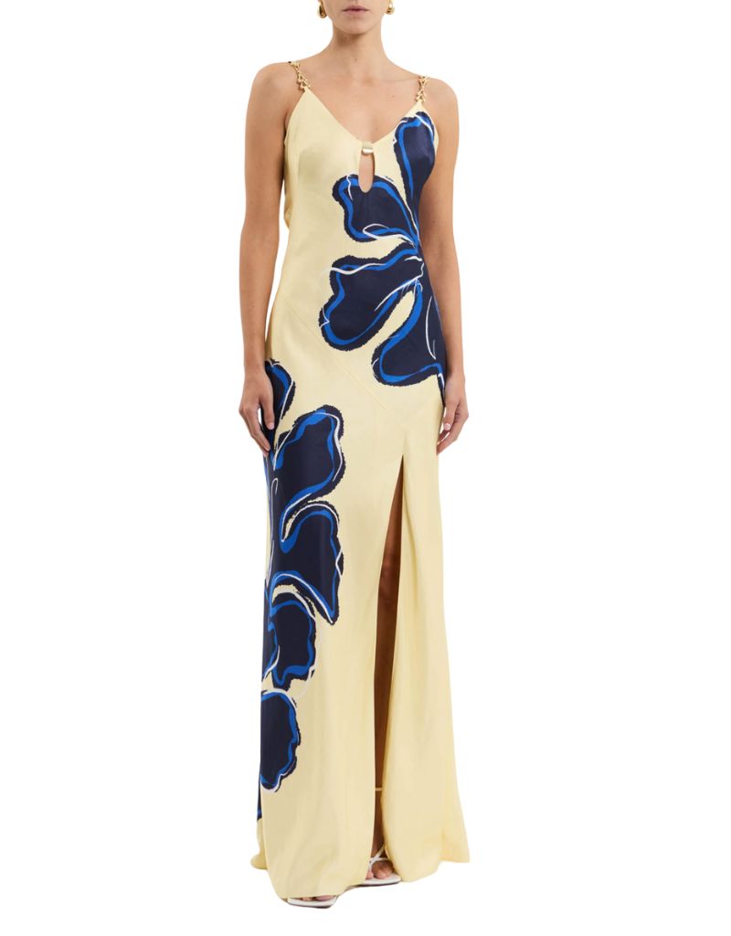Indigo Bloom Maxi Navy Yellow Floral Print