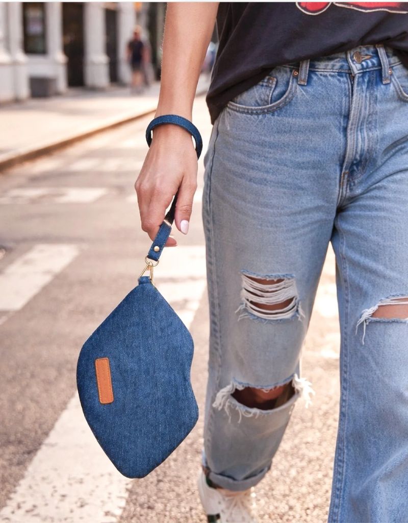 The Blake Mid Blu Denim Lip Pouch