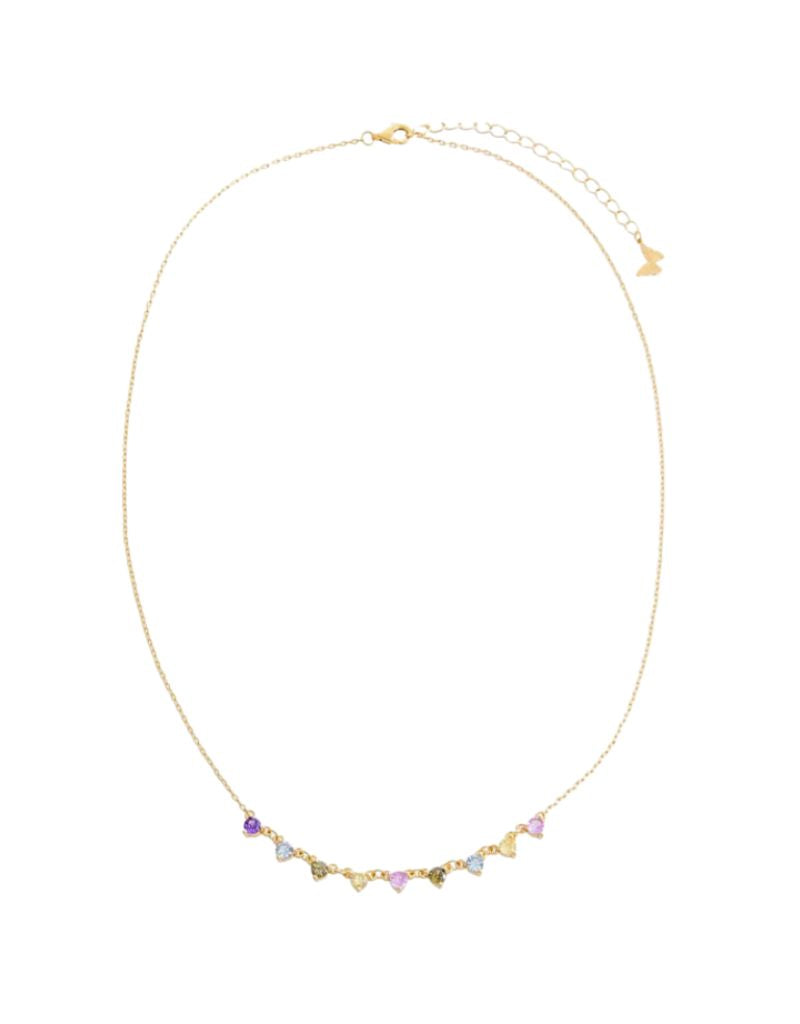 N74677 Multi Colored Graduated Stone Necklace