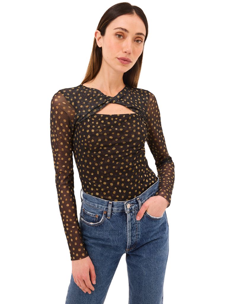 Neriah Top Golden Polka Dot