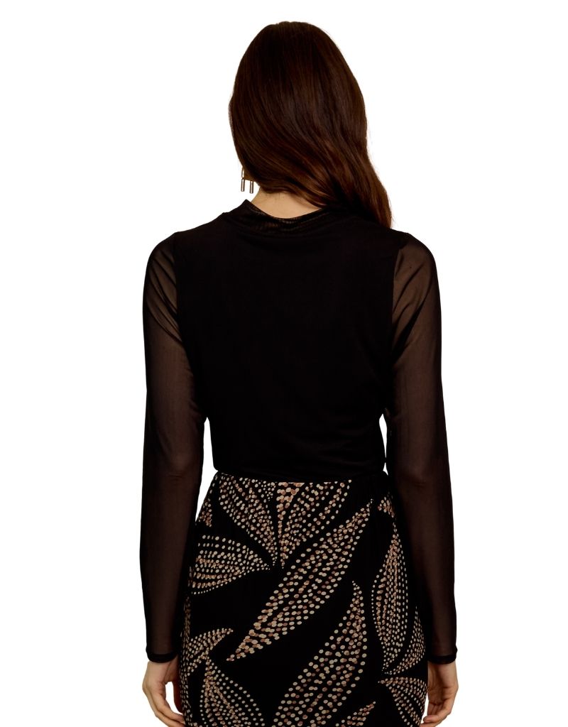 Marta Top in Black Powermesh