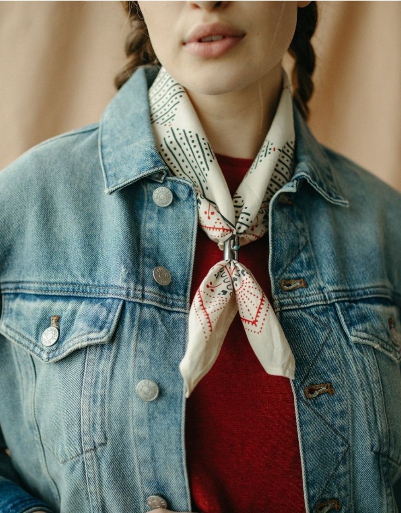 Cotton Checker Bandana Sand