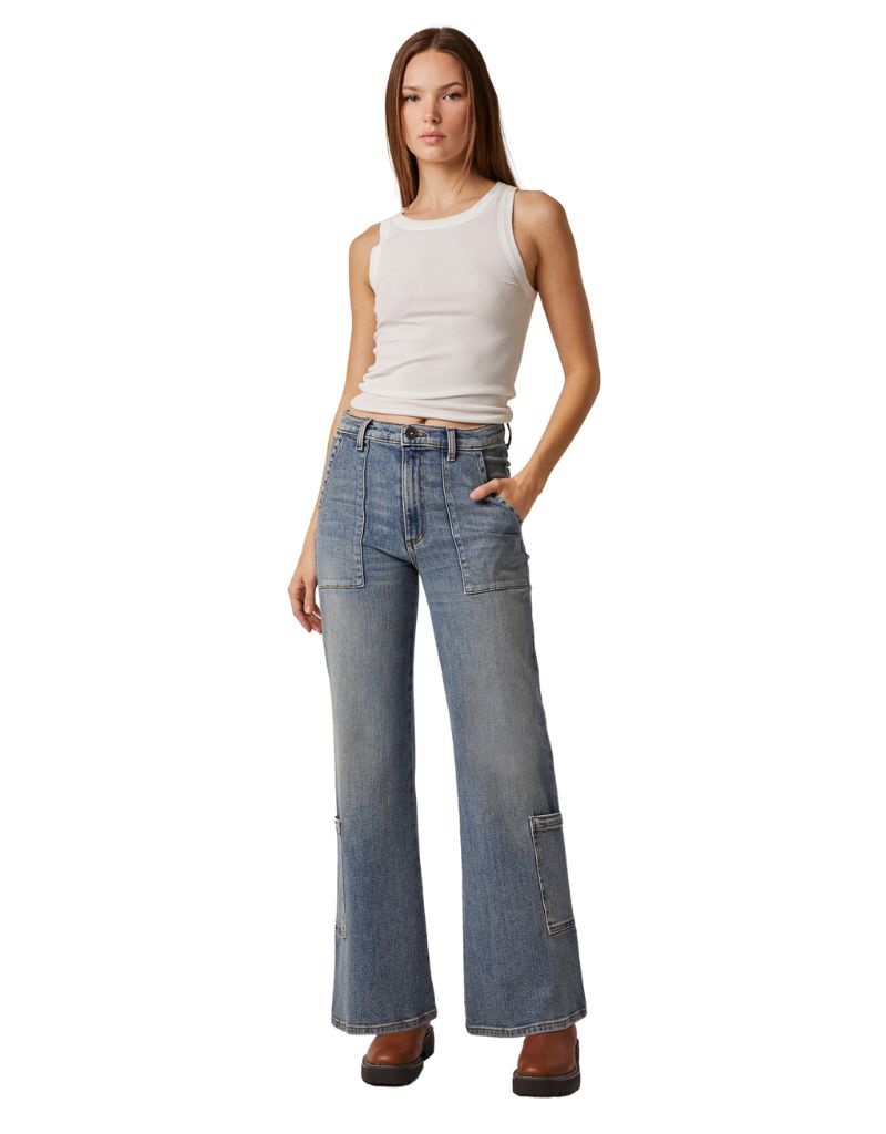 Hudson High Rise Wide Leg Light Savona Wash