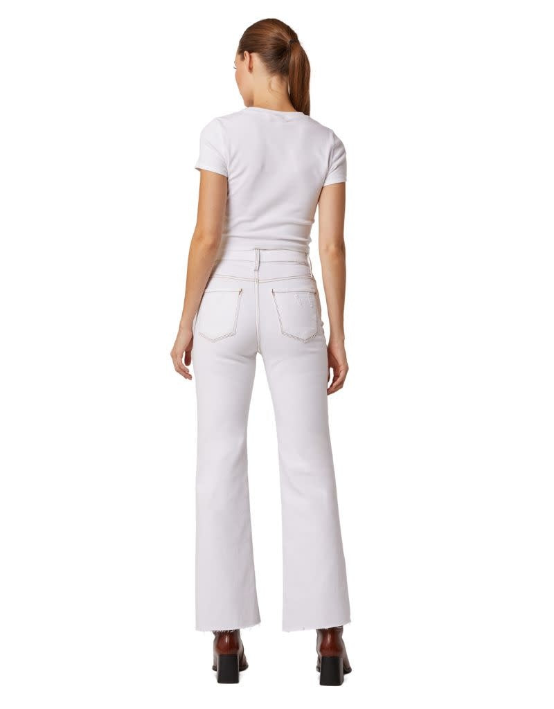 Conrad Super High Rise Ankle Straight Leg Raw Hem White