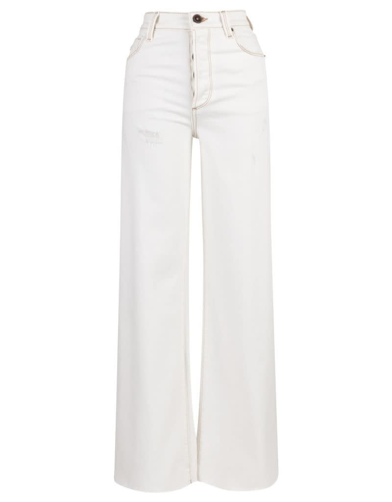 Conrad Super High Rise Ankle Straight Leg Raw Hem White