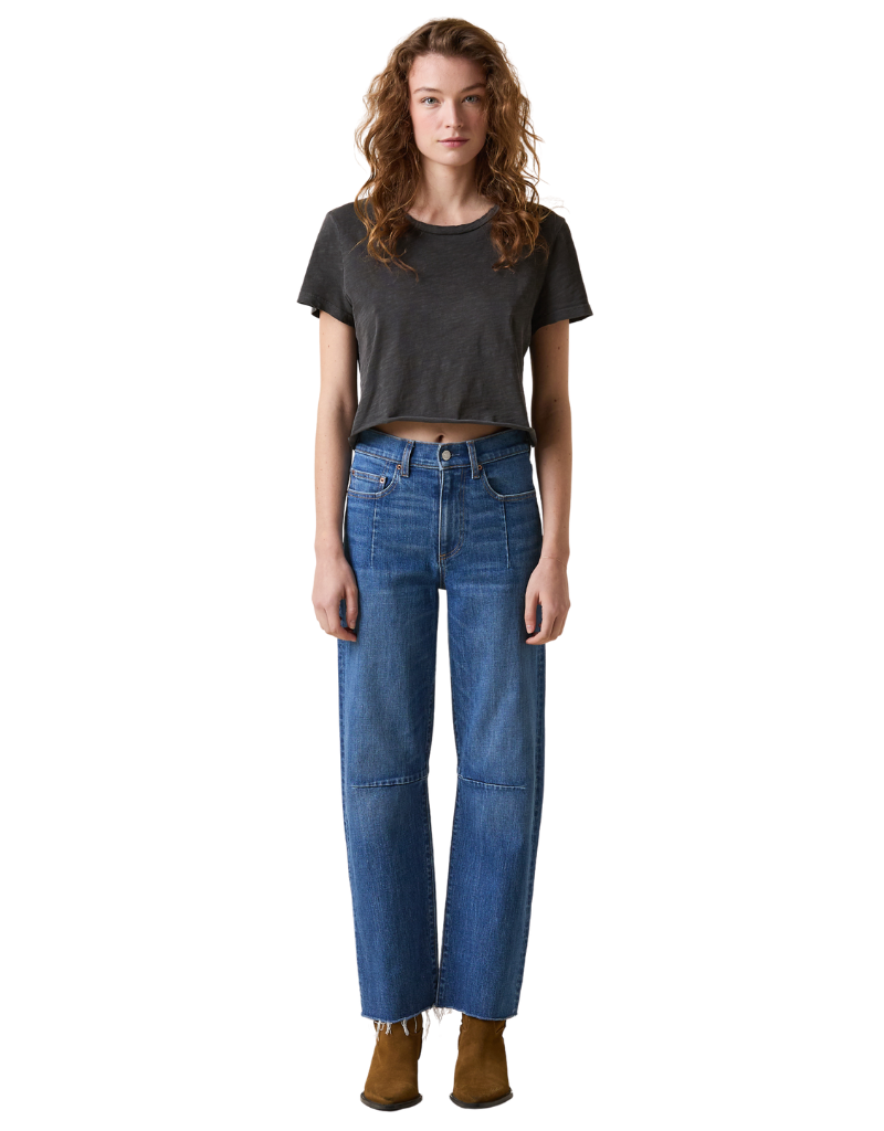 Pixie Ankle Fray Mid Rise Bohemian Blue