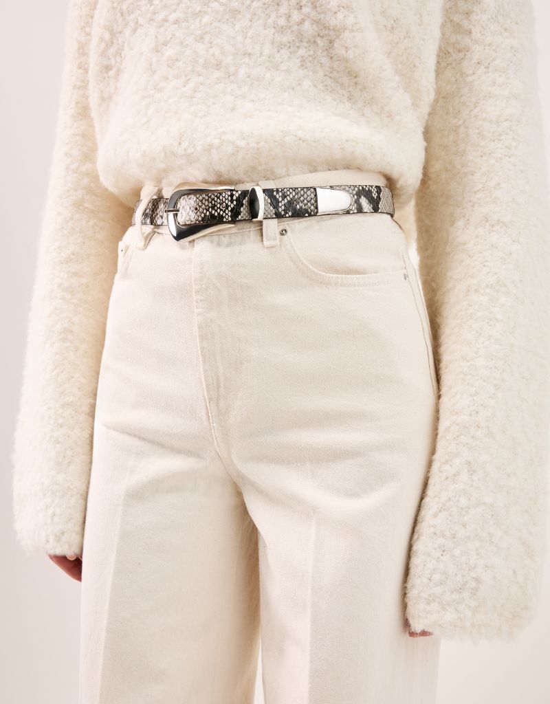 Colette Ivory & Brown Snakeskin Silver