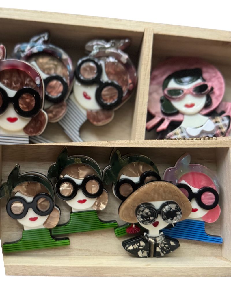 Bag Brooches Frenchie Gal Pins