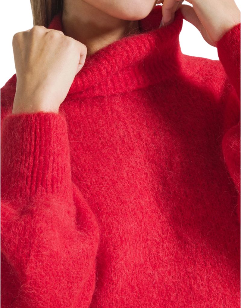 Piro Rollneck Alpaca Long Sleeves Lipstick Red