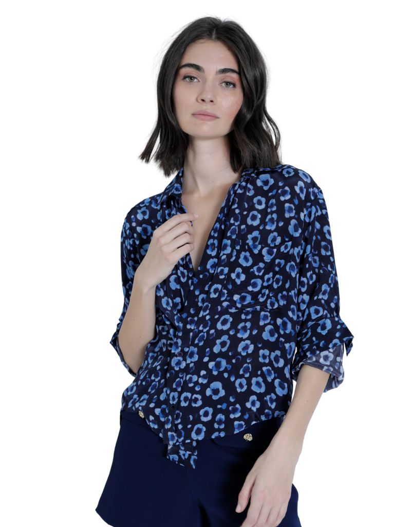 Gabriella Print Top Navy Bloom