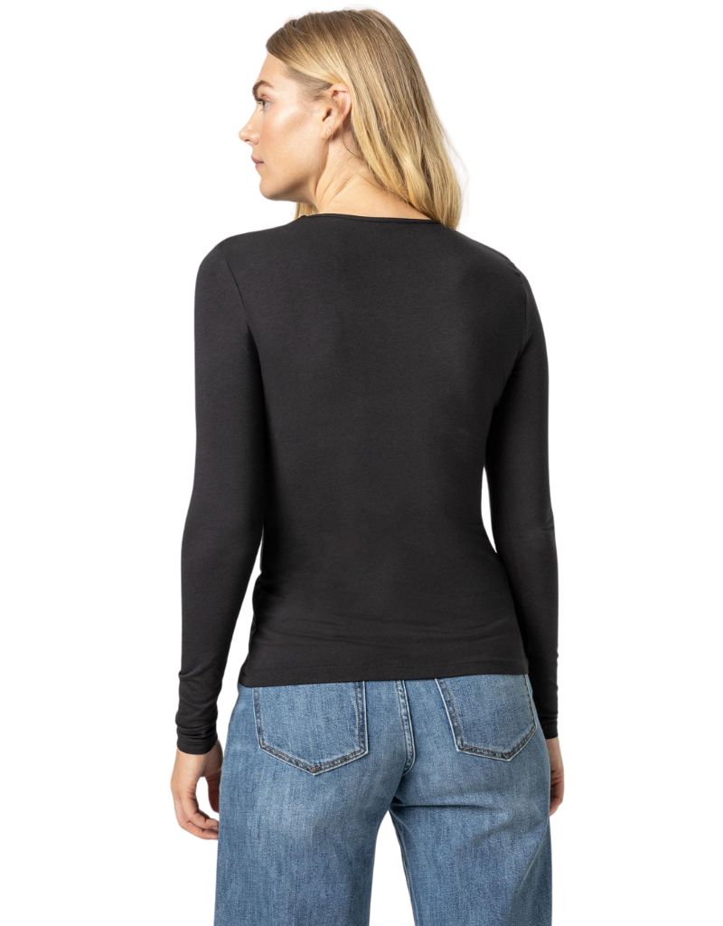 Lilla P Long Sleeve Crew Black back view