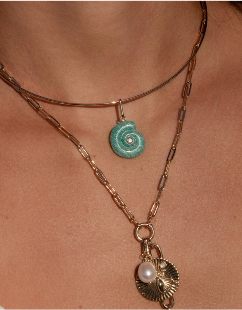 Nautilus Amazonite Charm