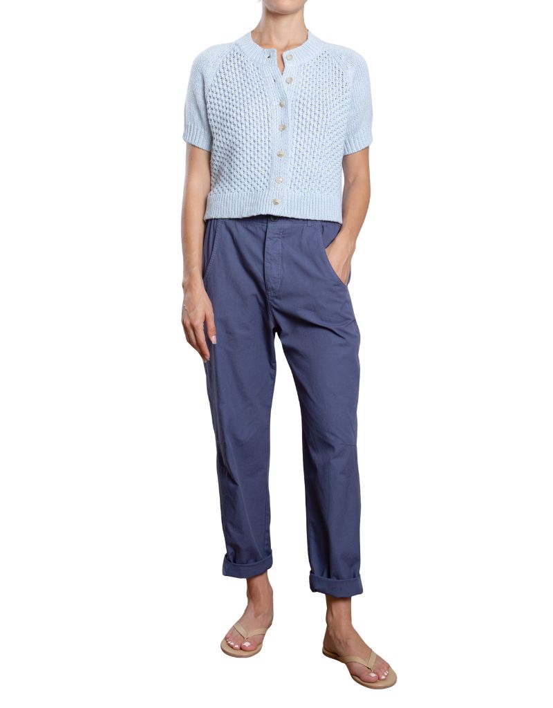 Claire Pant in Paperweight Cotton Blueberry
