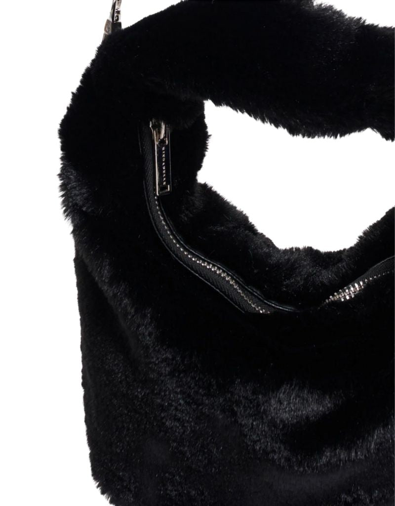 Cheryl Small Faux Fur Crossbody Bag Black