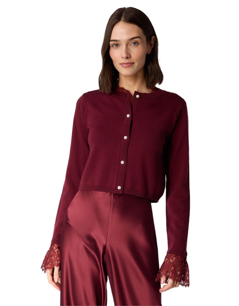 Eliana Cardigan Deep Plum F26