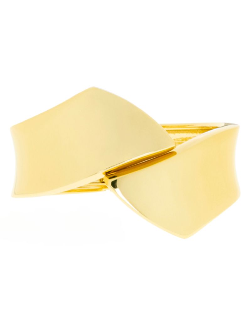 3721B Gold Polished Overlap Cuff
