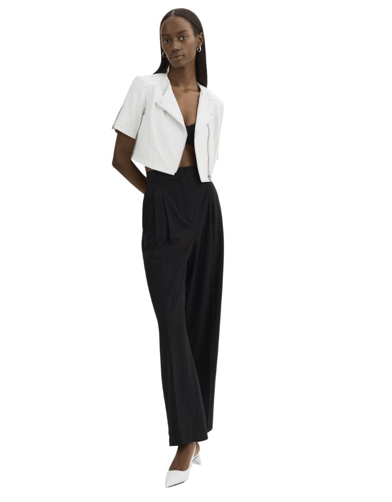 Kirsi Leather Crop Jacket White