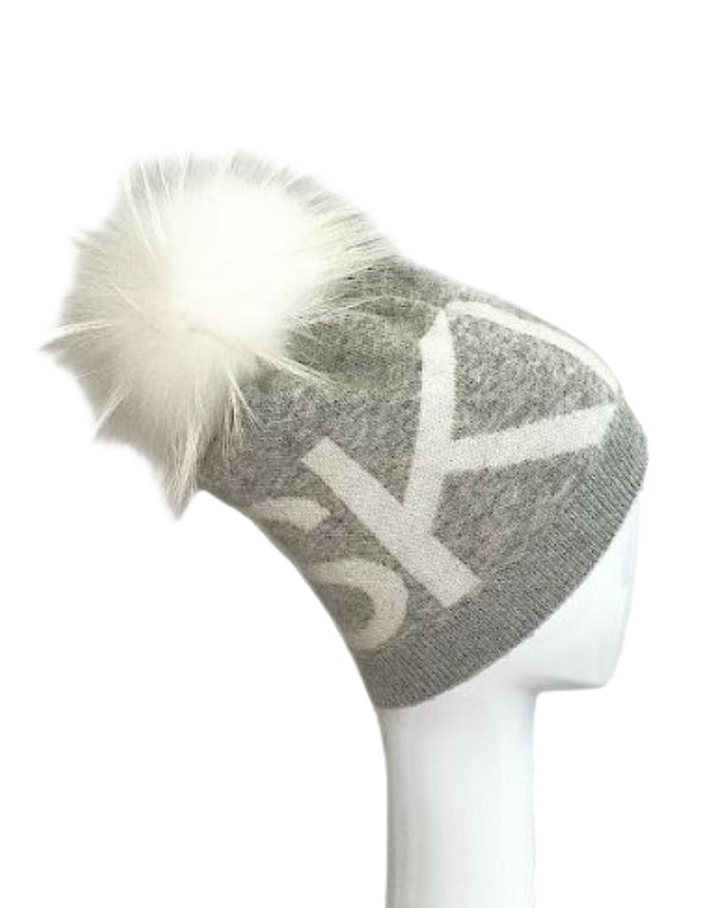 HA-71 Ski Wool Blend Angora Hat Dove Grey
