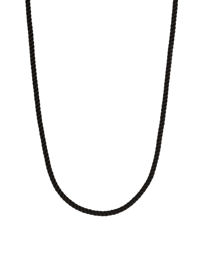 Coco Silk Cord Necklace Noir 32 Inch