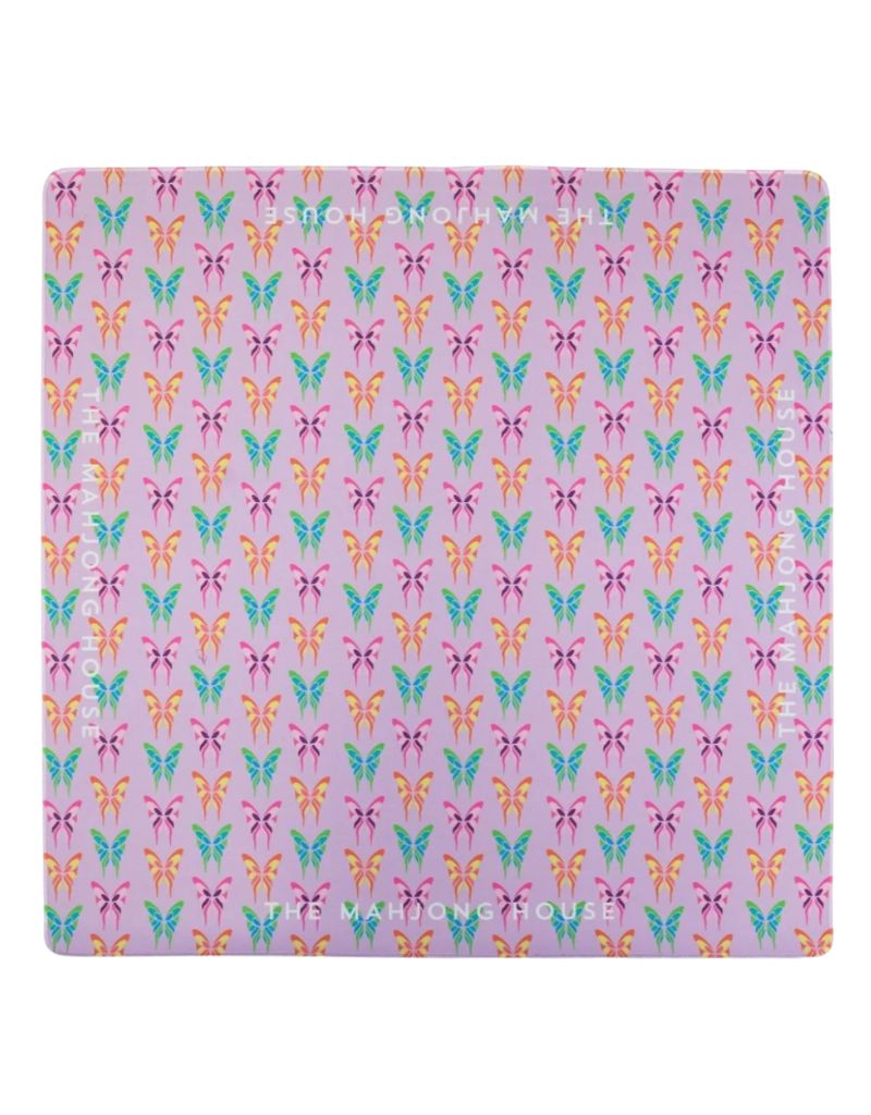 Electric Blue Garden Double-Sided Travel Mahjong Mat