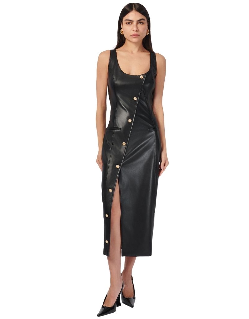Kirby Vegan Leather Dress Black
