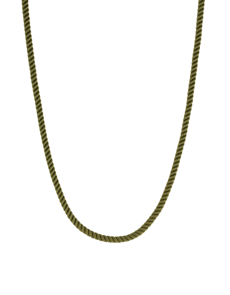 Coco Silk Cord Necklace Moss 32 Inch