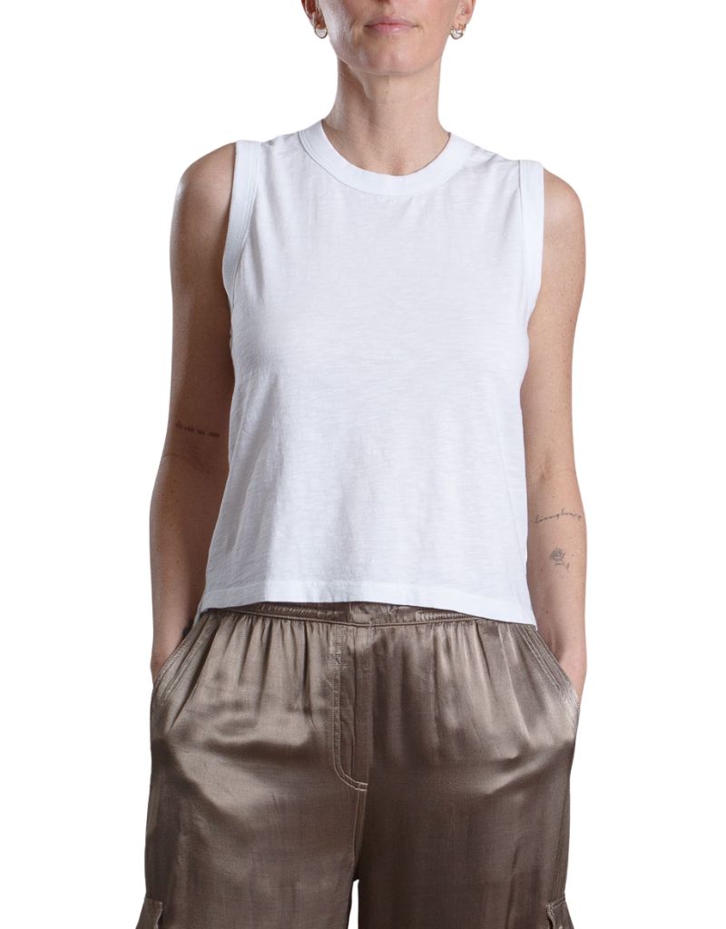 Liv Tank in Supima Slub White