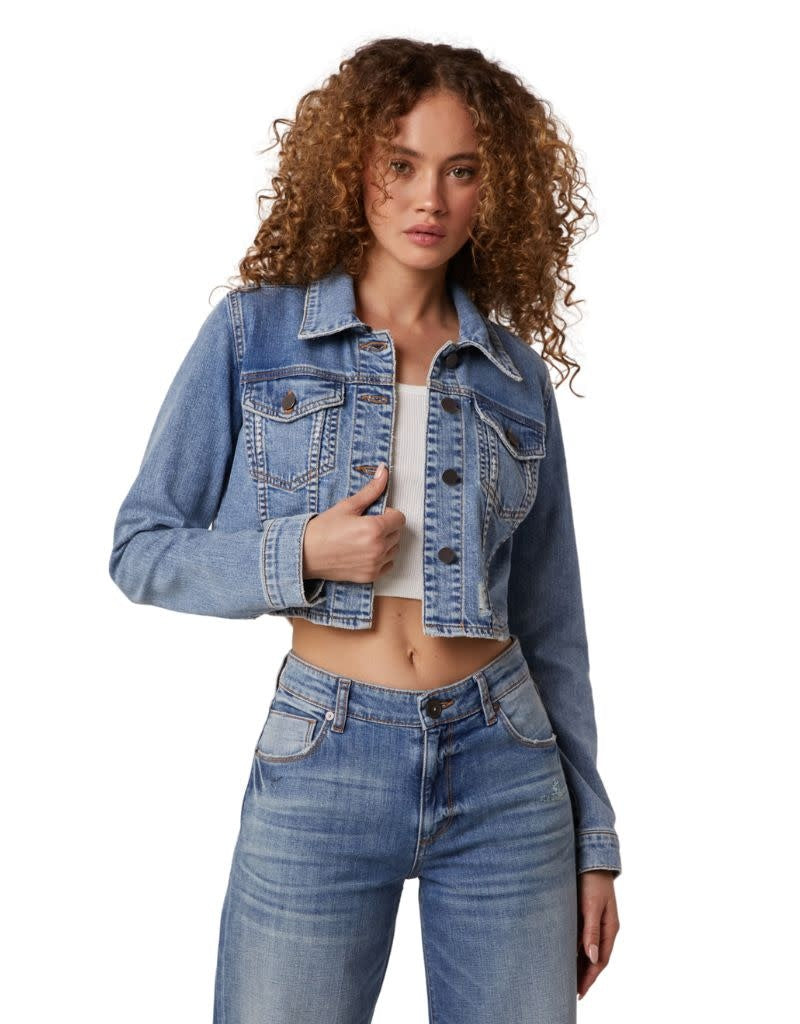 Eddie Crop Jacket Front Pocket Flaps light Savona Wash