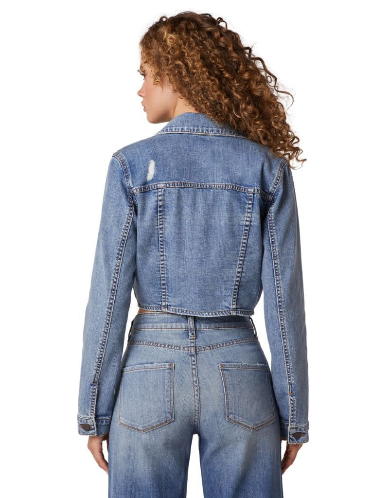 Eddie Crop Jacket Front Pocket Flaps light Savona Wash