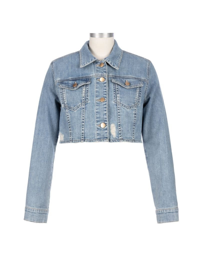 Eddie Crop Jacket Front Pocket Flaps light Savona Wash
