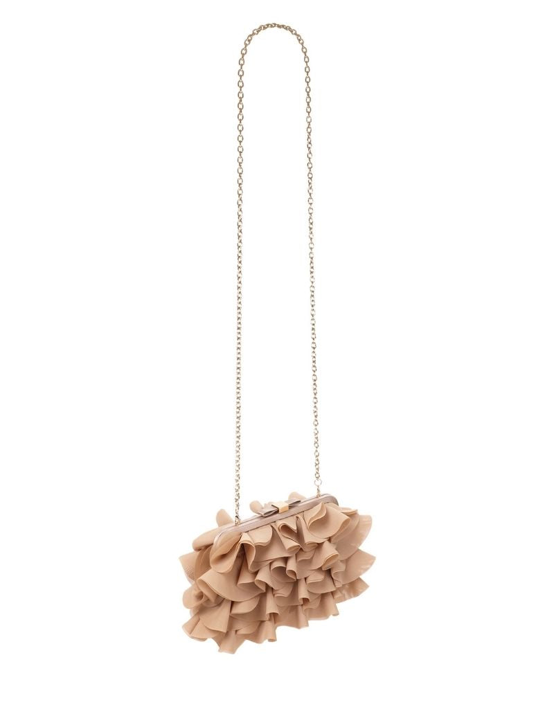 Chiffon Ruffled Clutch SRB-1291 Champagne