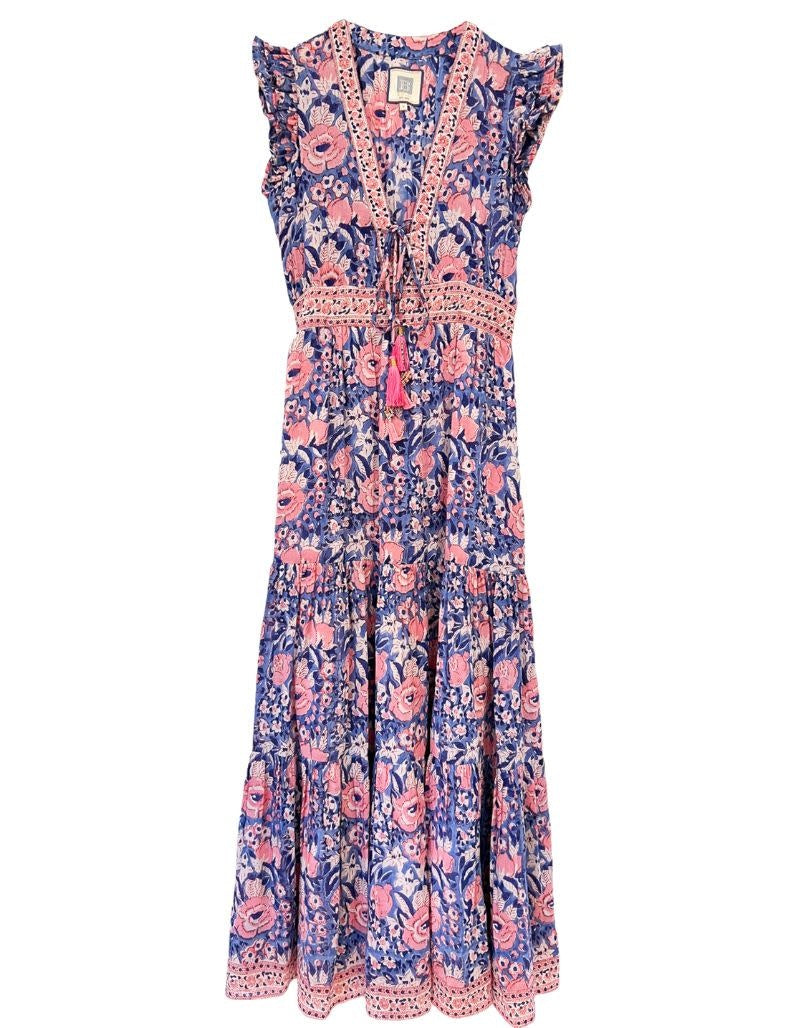 Farrah Maxi Dress Indigo Pink floral 6