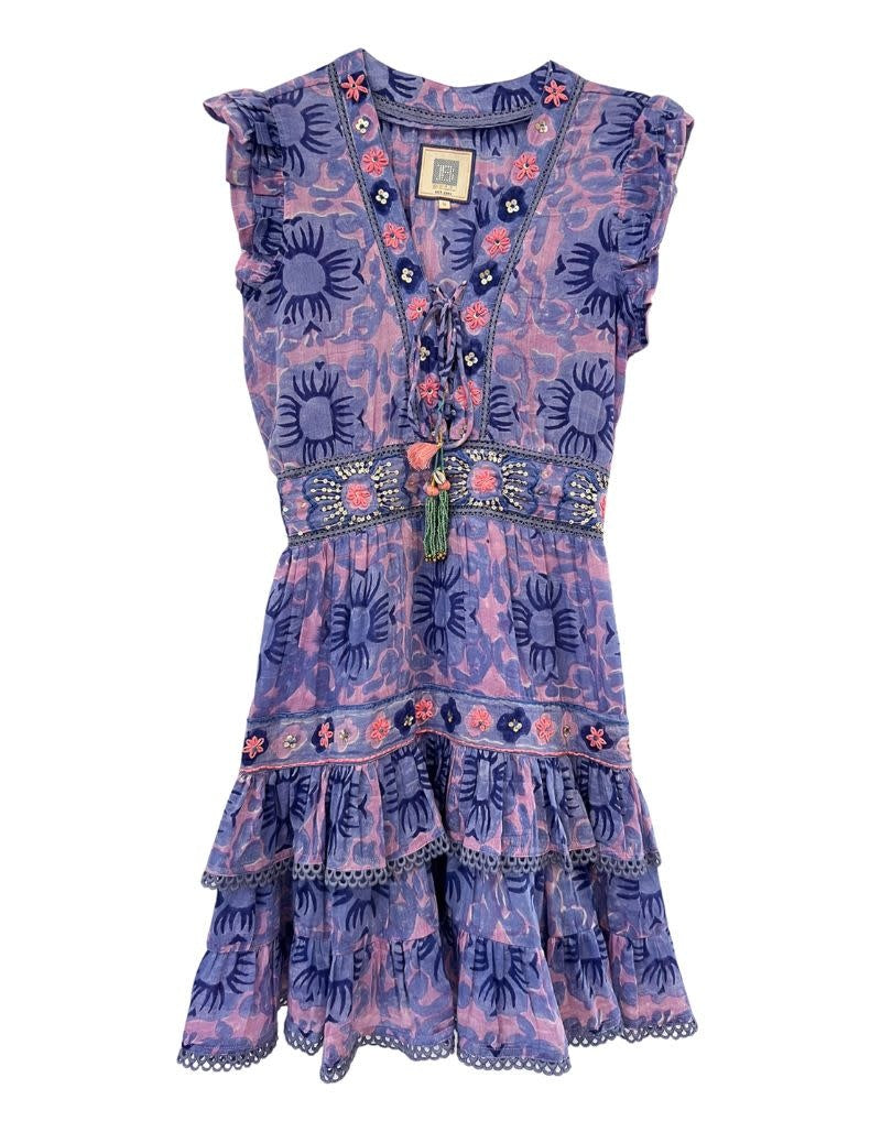 Farrah Mini Embroidered Purple Violet Print 5