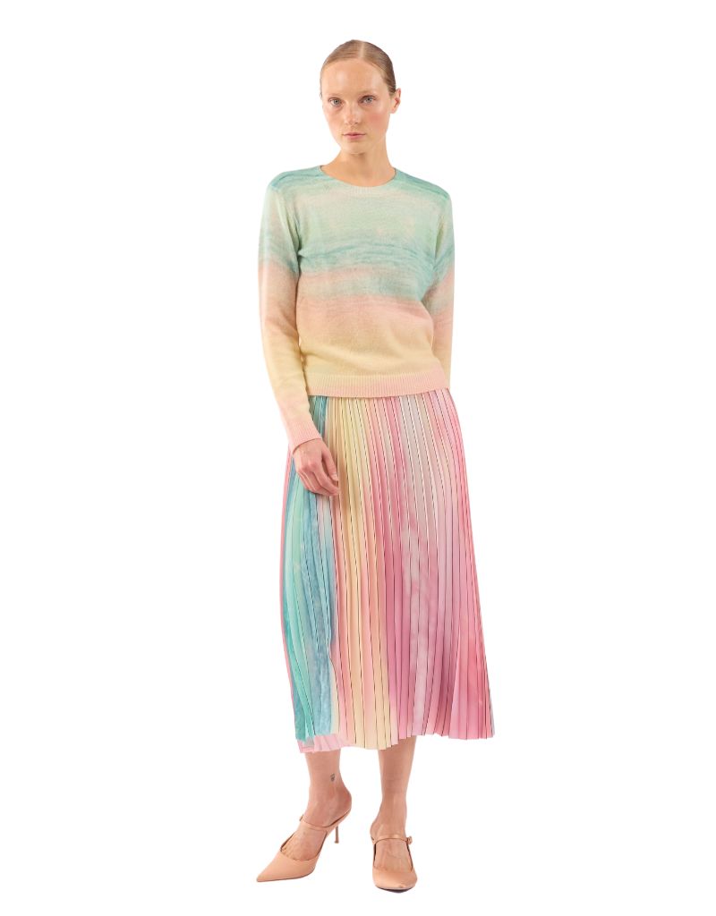 Scattered Clouds Pleated Skirt Sparkling Surf