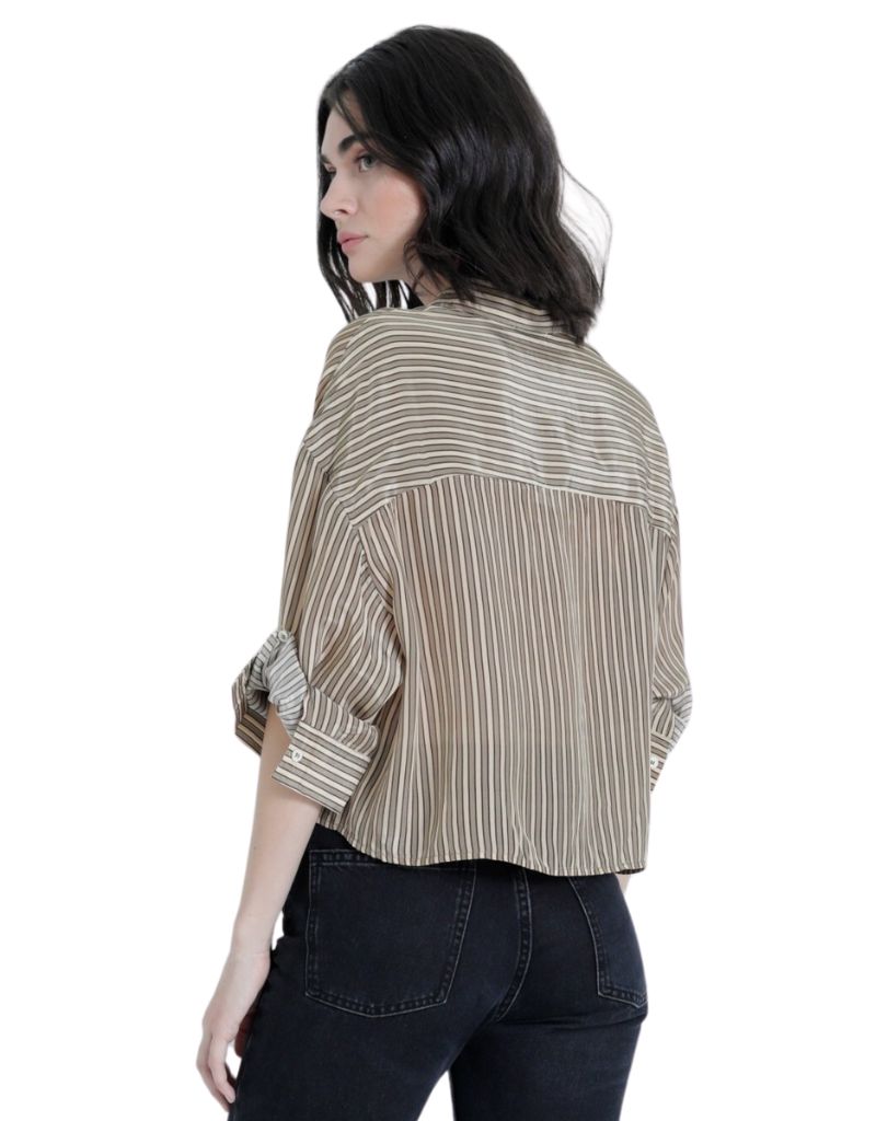 Malaga Striped Top Mocha Stripe