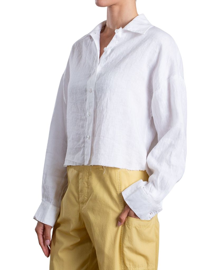 Esme Shirt in French Linen White