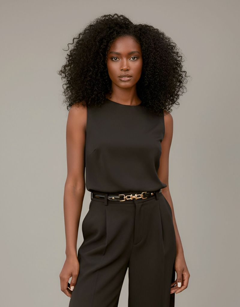 Mariposa Belt Shiny Black Snake Gold