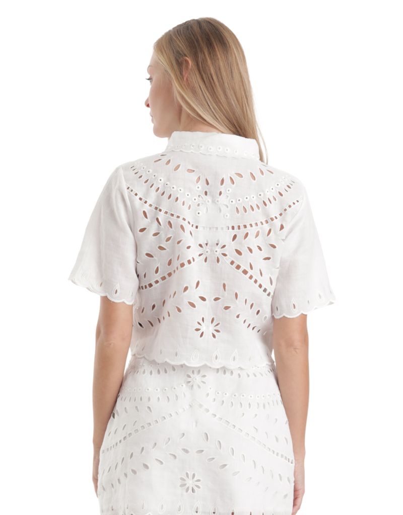 Elin Embroidered Top White