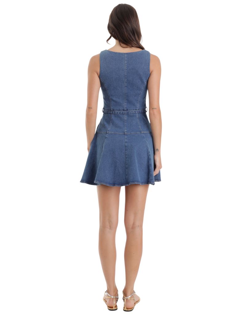 Lola Denim Mini Dress Blue
