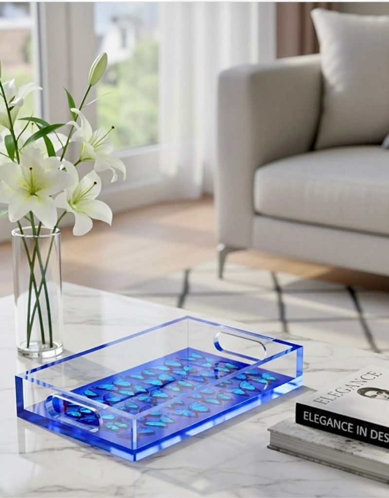 Cobalt Midnight Blues Acrylic Small Rectangle Tray
